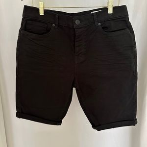 MENS / Black Button Fly Denim Short
